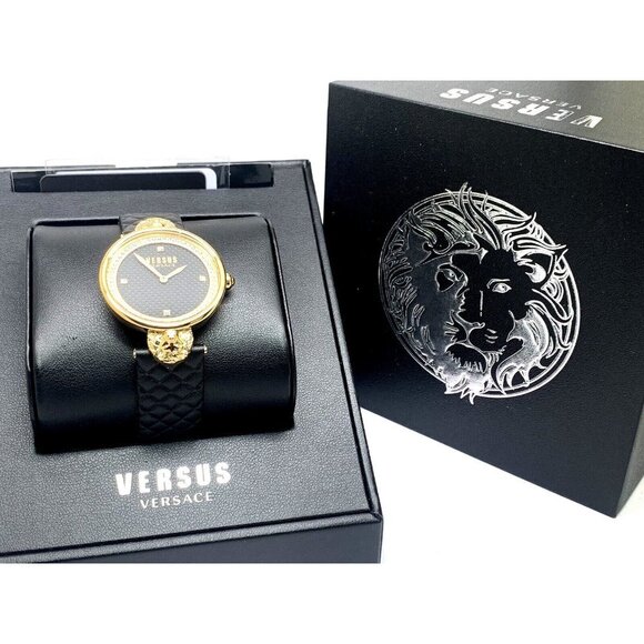 Versus by Versace Women\'s Watch VSPZU0221 Black Dial Gold Case Leather Band main image 4